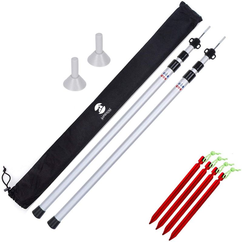 Photo 1 of Adjustable Tarp Poles Set of 2 for Tents, Camping, Shelters, Hiking, Awnings, 35.44''-90.56''