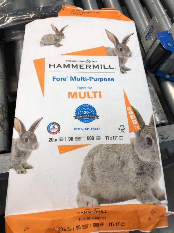 Photo 2 of Hammermill Printer Paper, Fore Multipurpose 20 lb Copy Paper, 11 x 17 - 1 Ream (500 Sheets) - 96 Bright, Made in the USA
