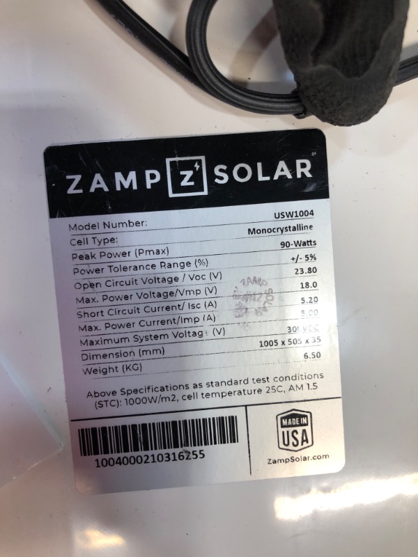 Photo 8 of *SEE last picture for damage*
Zamp solar Legacy Series 230-Watt Portable Solar Panel Kit with Integrated Charge Controller and Carrying Case. Off-Grid Solar Power for RV Battery Charging - USP1004
