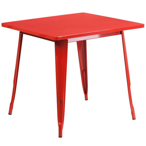 Photo 1 of *previously opened*
*SEE last pictures for damage*
Flash Furniture Commercial Grade 35.5" Square Red Metal Indoor-Outdoor Table [CH-51050-29-RED-GG]

