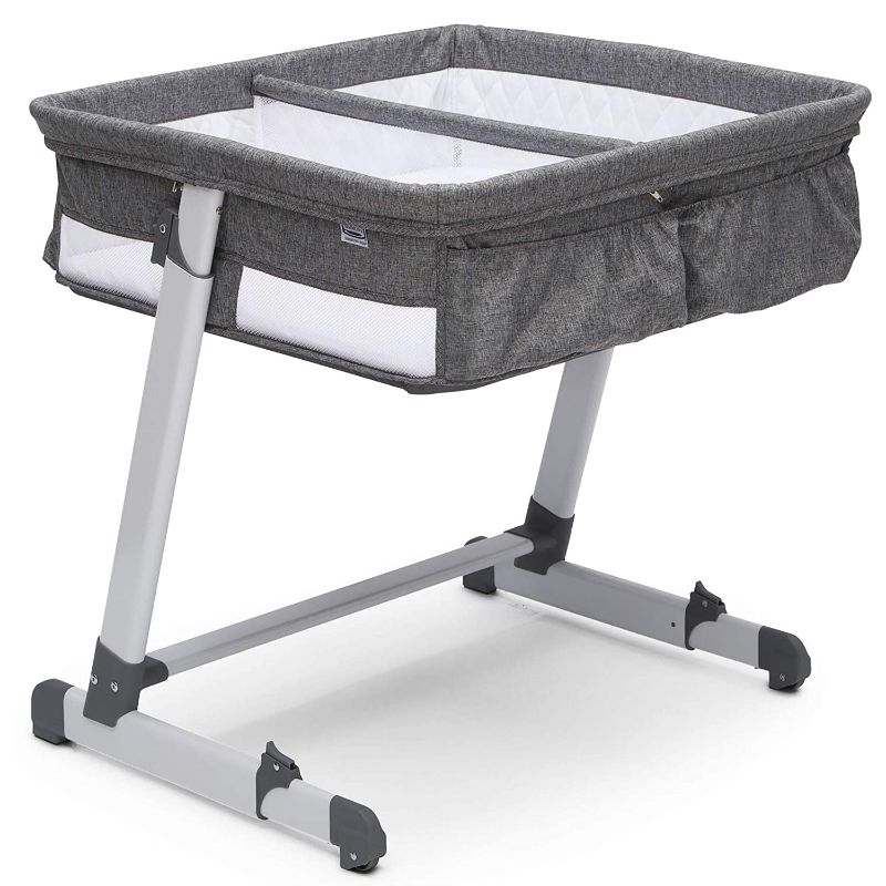 Photo 1 of Delta Children Simmons Kids' By The Bed City Sleeper Bassinet for Twins - Gray, 30 x 30 x 32.5 inches
