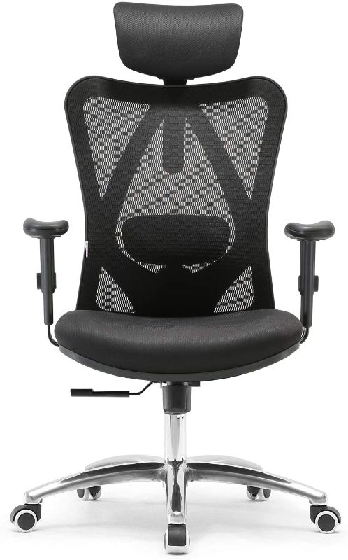 Photo 1 of SIHOO Office Chair Ergonomic Office Chair, Breathable Mesh Design High Back Desk Chair with Adjustable Headrest and Lumbar Support (Black?
