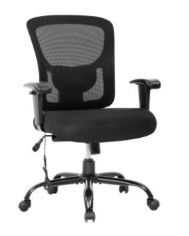 Photo 1 of Big and Tall Office Chair 400lbs Wide Seat Mesh Computer Chair Adjustable Black
