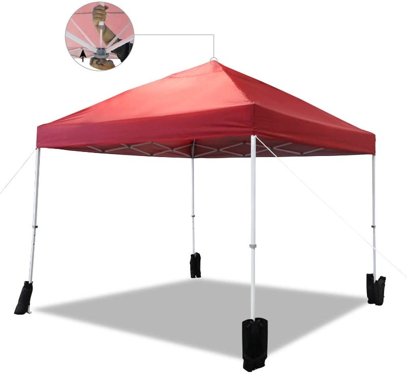 Photo 1 of Amazon Basics Outdoor One-push Pop Up Canopy, 10ft x 10ft