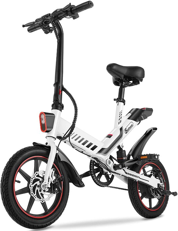 Photo 1 of Electric Bike, Sailnovo Electric Bicycle with 18.6mph 28 Miles Electric Bikes for Adults Teens E Bike with Pedals, 14" Waterproof Folding Mini Bikes with Dual Disc Brakes, 36V 10.4Ah Lithium Battery
UNABLE TO TEST
