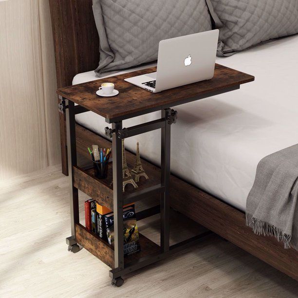 Photo 1 of  Snack Side Table, Mobile End Table Height Adjustable Bedside Table