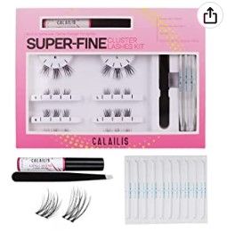 Photo 1 of Bundle of 4
DIY Eyelash Extension,CALAILIS Cluster Lashes Individual Cluster Lashes Kit Super Thin Glue-based Band with 48 Hours Cluster Lash Glue, Tweezers and Cotton Swab Glue Remover,01 kit