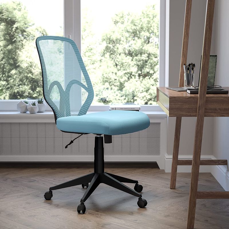 Photo 1 of Flash Furniture Salerno Series High Back Light Blue Mesh Office Chair
