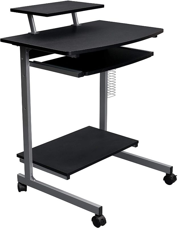 Photo 1 of Techni Mobili Compact Computer Cart With Storage, Graphite
