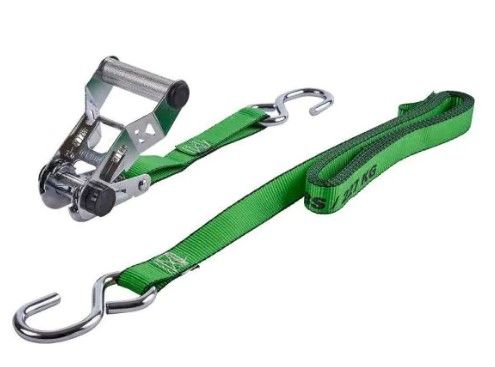 Photo 1 of 14 ft. x 1 in. Chrome Ratchet Tie Down (2-Pack)
