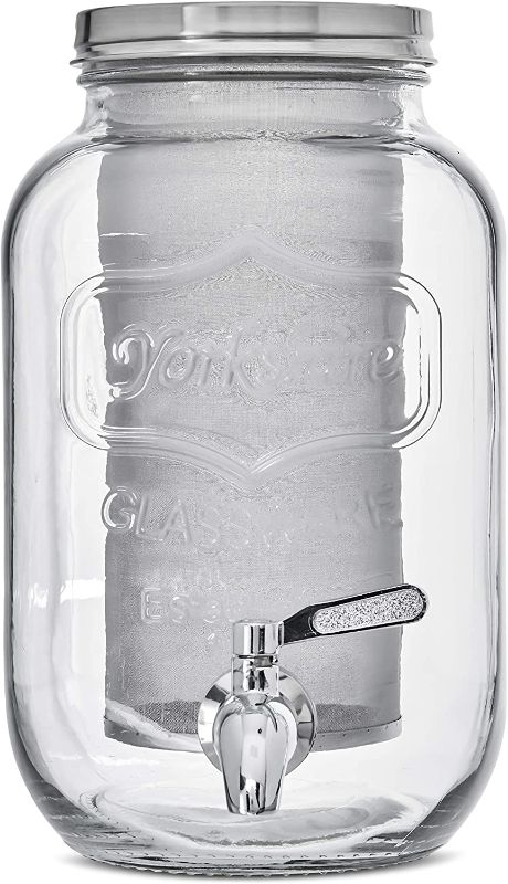 Photo 1 of Gallon Cold Brew Coffee Maker Dispenser - 4 Quart Strong Glass Container with Stainless Steel Spigot Dispenser, Metal Filter and Airtight Metal Lid -for Large Batch Cold Brewing by kitchentoolz and 22 ft. 100-Count Mini Purple Halloween String Lights