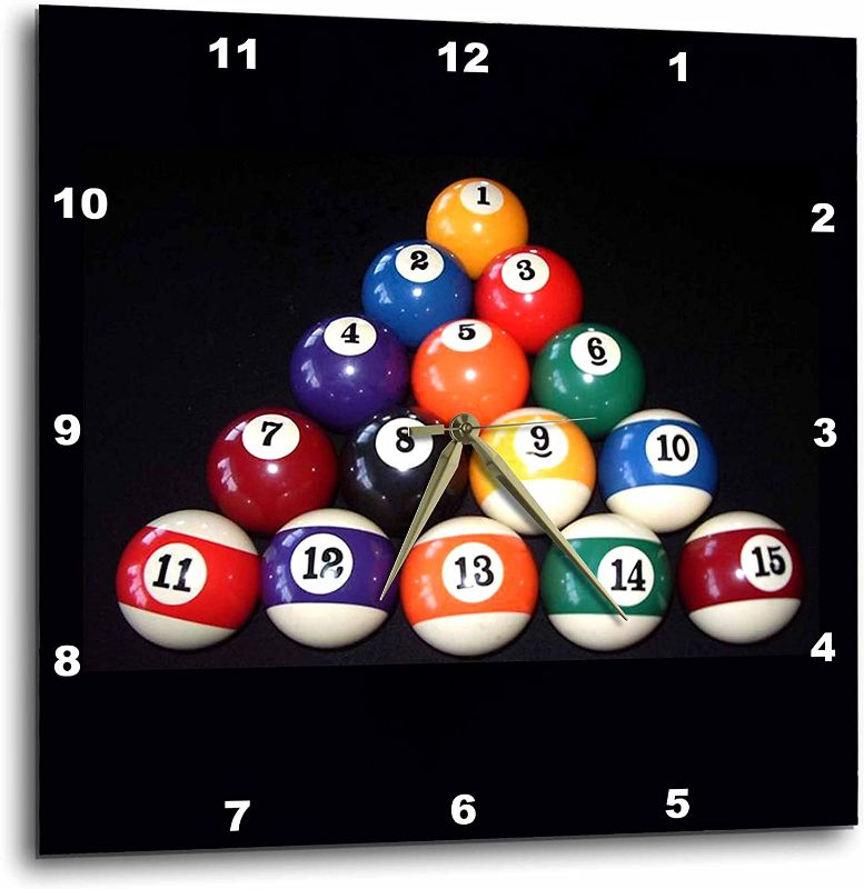 Photo 1 of 3dRose DPP_3317_3 Billiards Balls Pool Wall Clock, 15 by 15-Inch
