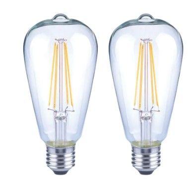 Photo 1 of 40-Watt Equivalent ST19 Antique Edison Dimmable Clear Glass Filament Vintage Style LED Light Bulb Soft White (8-Pack)