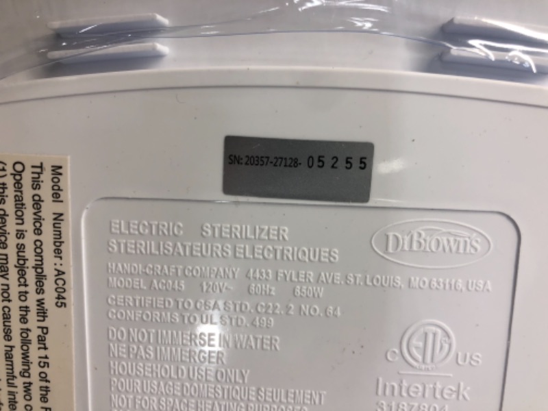 Photo 3 of Dr. Brown's Deluxe Electric Steam Bottle Sterilizer, Gray