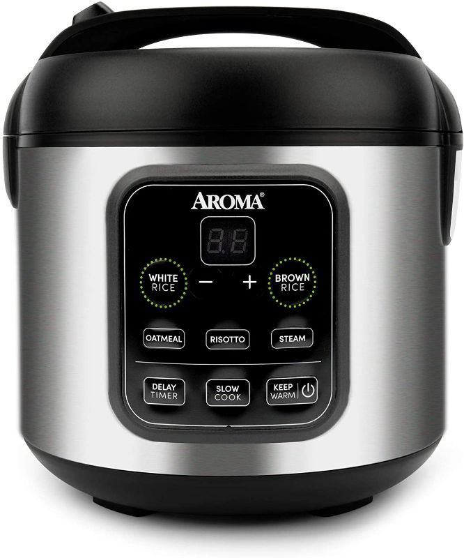 Photo 1 of Aroma Housewares ARC-994SB 2O2O Model Rice & Grain Cooker Slow Cook, Steam, Oatmeal, Risotto, 8-cup cooked/4-cup uncooked/2Qt, Stainless Steel

