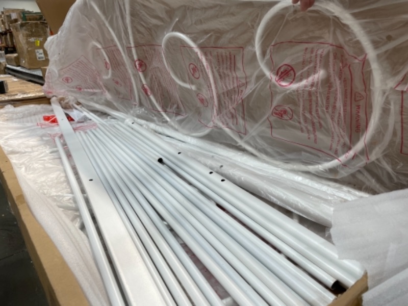 Photo 1 of Furinno Angeland Carca Metal Daybed, Twin Size, White 41. 5(W)x43. 75(H)x77. 5(D) inches.
