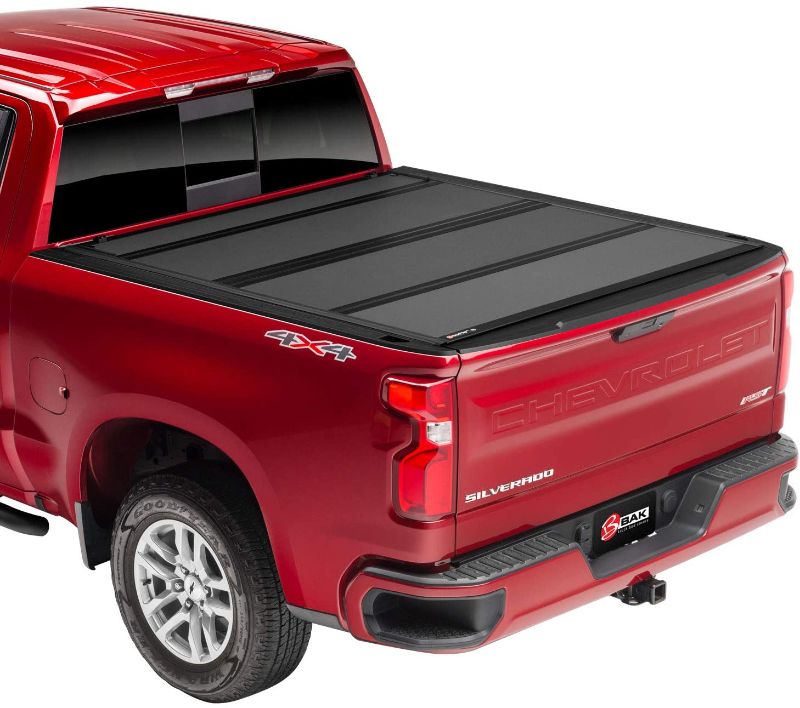 Photo 1 of BAK BAKFlip MX4 Hard Folding Truck Bed Tonneau Cover | 448130 | Fits 2019 - 2021 Chevy/GMC Silverado/Sierra, works w/ MultiPro/Flex tailgate (Will not fit Carbon Pro Bed) 5' 10" Bed (69.9")
