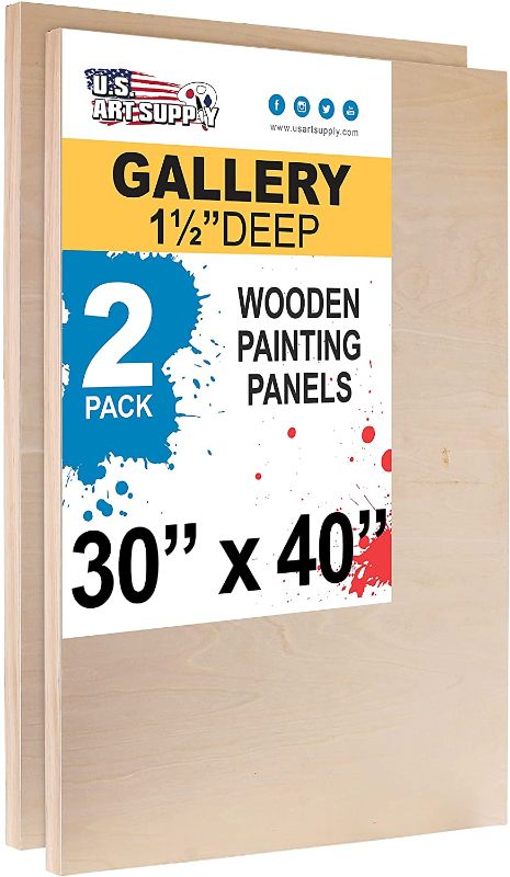 Photo 1 of 
U.S. Art Supply 30" x 40" Birch Wood Paint Pouring Panel Boards, Gallery 1-1/2" Deep Cradle (Pack of 2) - Artist Depth Wooden Wall Canvases -...
Size:30" x 40"