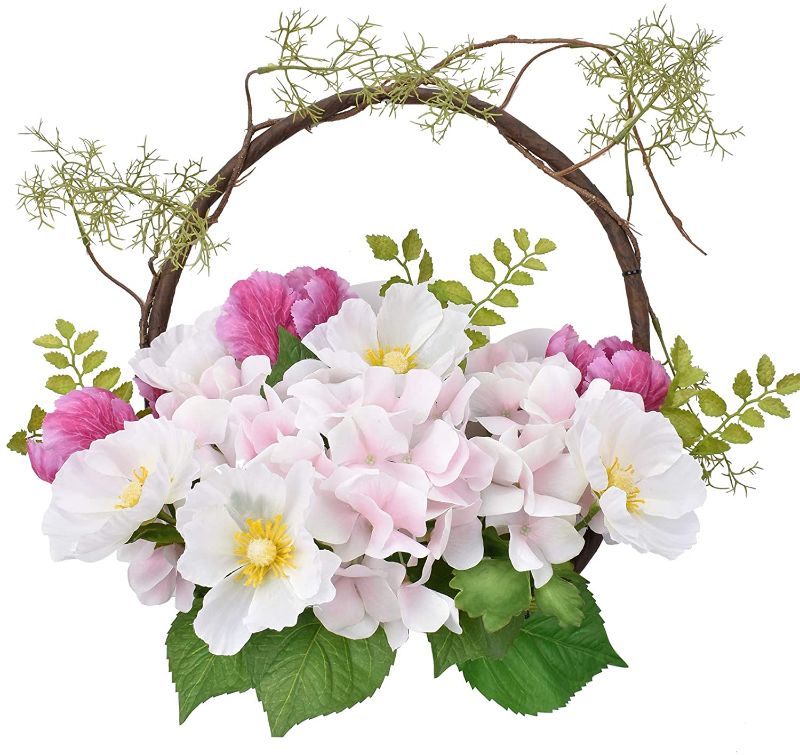 Photo 1 of 
ALLHANA Hydrangea Wreath for Front Door, 16-18 Inch Artificial Spring Green Leaves Summer Wreaths for All Seasons Farmhouse Home Wall Window Decor
Color:Pink2