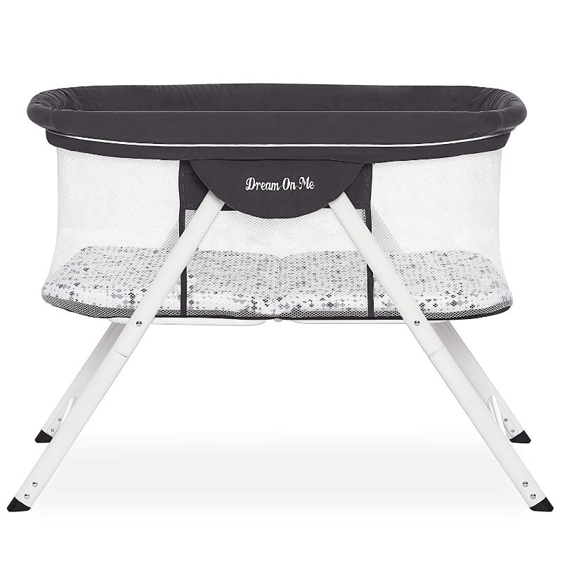 Photo 1 of Dream On Me Poppy Traveler Portable Bassinet, Dark Grey