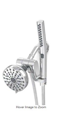 Photo 1 of 12-spray 5 in. High PressureDual Shower Head and Handheld Shower Head in Chrome
