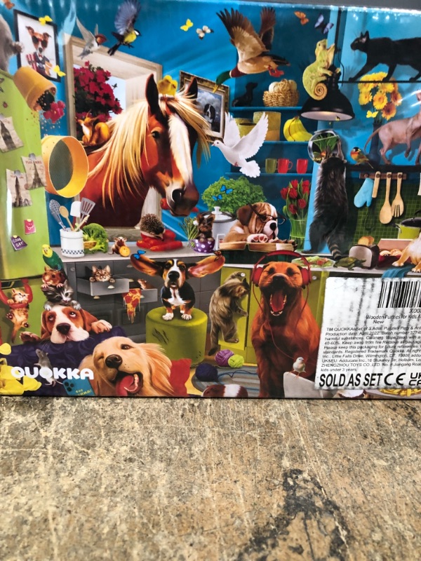 Photo 1 of 1000 Piece Jigsaw Puzzles for Adults - Set of 3 Puzzles for Men and Women by QUOKKA - Funny Animals for Kids Ages 8-12 and Up - Colourful Game with Cats Dogs Pets for Family
