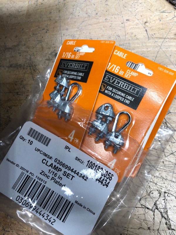 Photo 2 of 10-pack **Everbilt 1/16 in. Zinc-Plated Clamp Set (4-Pack)
