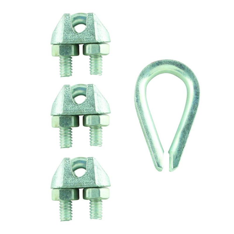 Photo 1 of 10-pack **Everbilt 1/16 in. Zinc-Plated Clamp Set (4-Pack)
