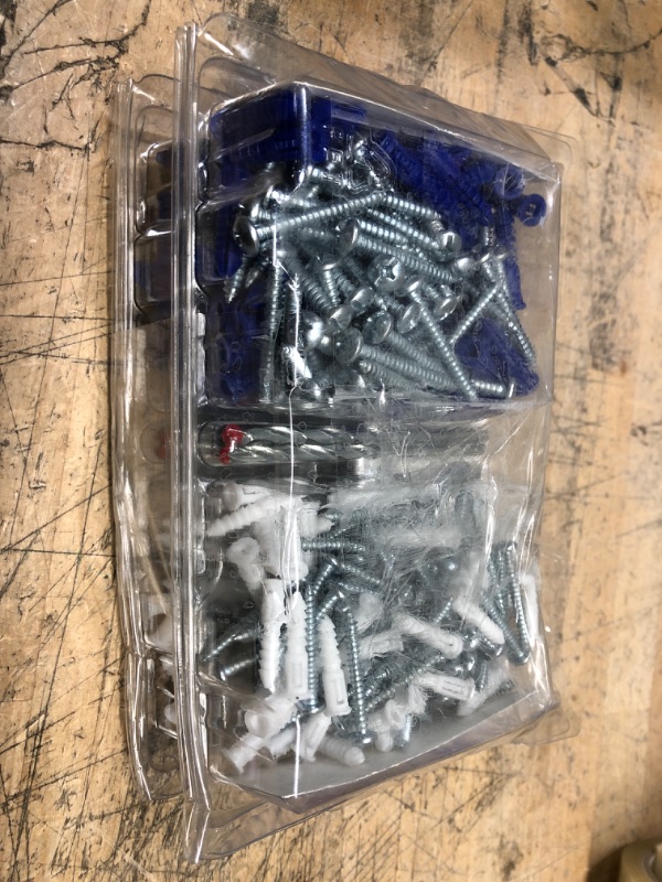 Photo 2 of 2-pack **Everbilt #8-10 White and #10-12 Blue Ribbed Plastic Anchor Pack with Screws (202-Piece)
