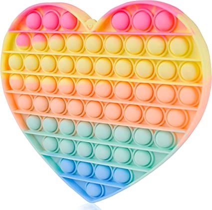 Photo 1 of 2-PACK**Toy for Kids Teens Adult, Giant Huge Large Mega Big Bubble  Gigantic Oversized Press Pop Popper it Sensory Stress Relief Game Heart Shaped Macaron