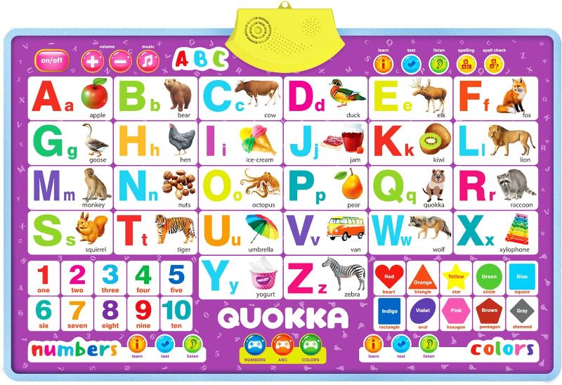 Photo 1 of Alphabet Poster Educational Toy for 2-4 Year Old – ABC Learning Wall Chart for Toddlers Age 1-3 by QUOKKA – Interactive Speech Therapy Game for Kids 5-6-7 yo – Classroom Talking Gift for Girl & Boy
