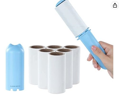 Photo 1 of (X2) JOYBOS Lint Rollers for Pet Hair Extra Sticky,Squirrel Shape,with Collapsible Handles and Brush Lint for Dog,Cat,Pet Hair,Lint Rollers for Clothes,Carpet,Couch,Furniture,Car,Blue.
