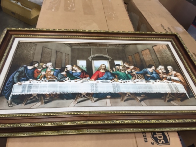 Photo 3 of 34x21 '' last supper on canvas in frame
