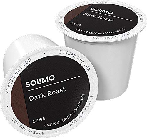 Photo 1 of Amazon Brand - 100 Ct. Solimo Dark Roast Coffee Pods, Compatible with Keurig 2.0 K-Cup Brewers
EXP: 9/1/22