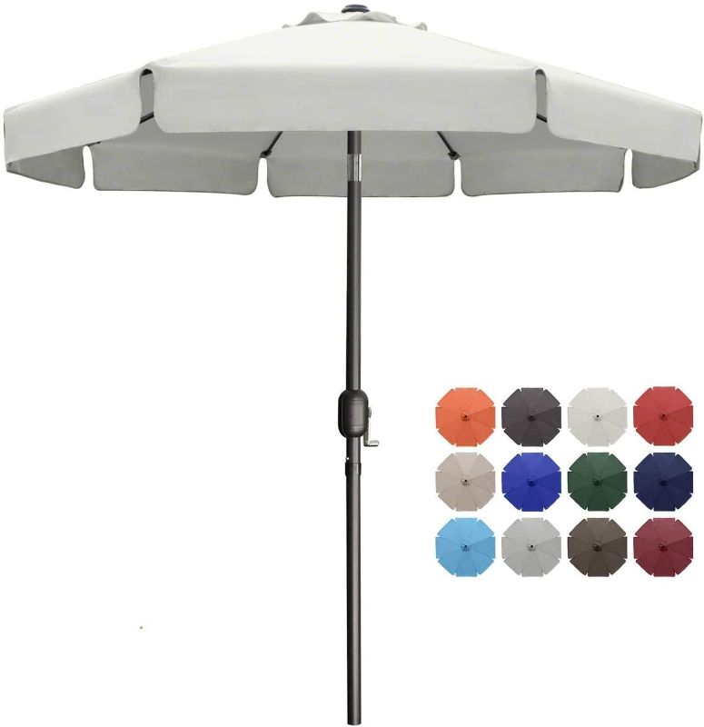 Photo 1 of ABCCANOPY Valance Patio Umbrella for Outdoor Table Market -8 Ribs (9ft, Light Beige)