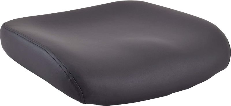 Photo 1 of Lorell Mid/High-Back Padded Leather Chair Seat, Black
