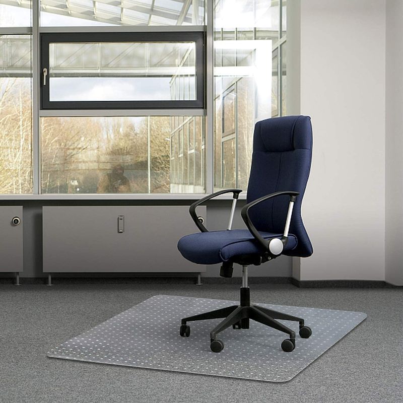 Photo 1 of Kuyal Office Chair Mat for Carpets,Transparent Thick and Sturdy Highly Premium Quality Floor Mats for Low, Standard and No Pile Carpeted Floors, with Studs (30" X 48" Rectangle)
