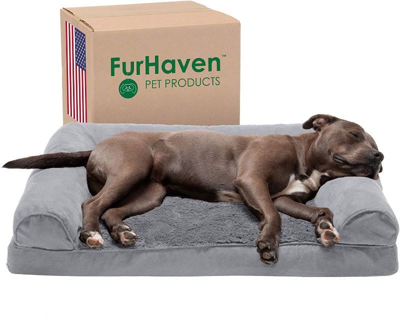 Photo 1 of Furhaven Orthopedic CertiPUR-US Certified Foam Pet Beds for Small, Medium, and Large Dogs and Cats - Plush and Suede Sofa, Comfy Couch Dog Bed, and More
