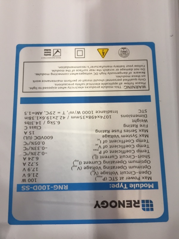 Photo 8 of Renogy 400W 12V Solar Panel Monocrystalline Off Grid Starter Kit with 30A Wanderer Charger Controller
