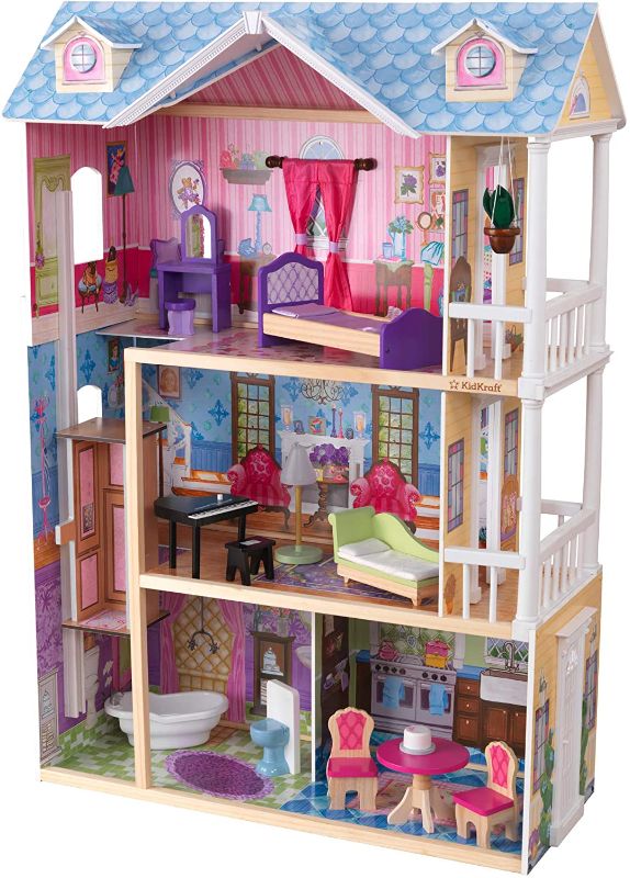 Photo 1 of 
KidKraft My Dreamy Wooden Dollhouse with Lights and Sounds, Elevator and 14 Accessories