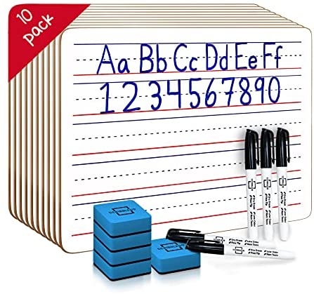 Photo 1 of 10 Pack Dry Erase Ruled Whiteboards l 9 X12 inch