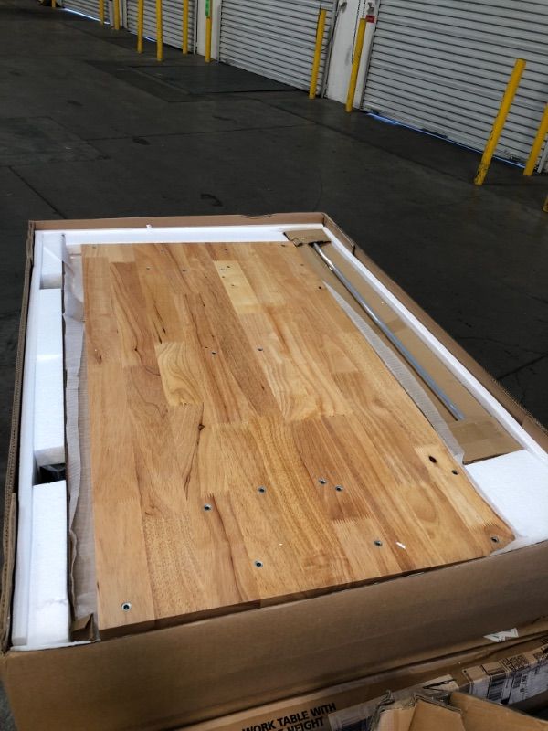 Photo 1 of 46 in. Adjustable Height Work Table with 2-Drawers in Black
PREVIOUSLY OPENED