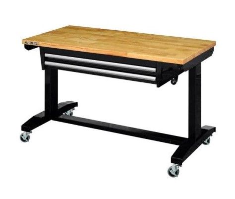 Photo 1 of 46 in. Adjustable Height Work Table with 2-Drawers in Black
PREVIOUSLY OPENED