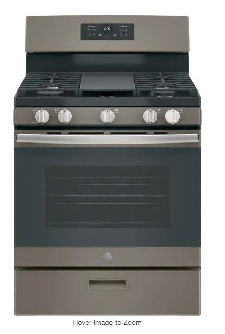 Photo 1 of 5.0 cu. ft. Gas Range with Steam Cleaning Oven in Slate
DAMAGED FROM SHIPPING PLEASE SEE PHOTOS 
