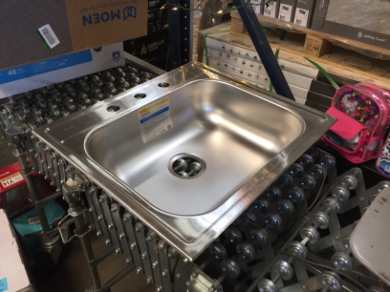 Photo 4 of 2200 Series Stainless Steel 25 in. 3-Hole Single Bowl Drop-In Kitchen Sink with 6.5 in. Depth
