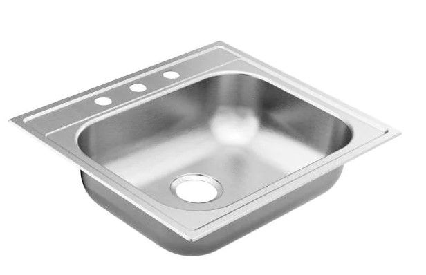 Photo 1 of 2200 Series Stainless Steel 25 in. 3-Hole Single Bowl Drop-In Kitchen Sink with 6.5 in. Depth
