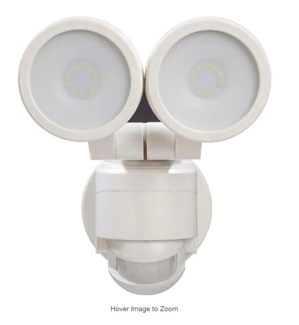 Photo 1 of 180° White Motion Activated Outdoor Integrated LED Twin Head Flood Light
AS IS USED, MINOR COSMETIC DAMAGE PLEASE SEE PHOTOS 