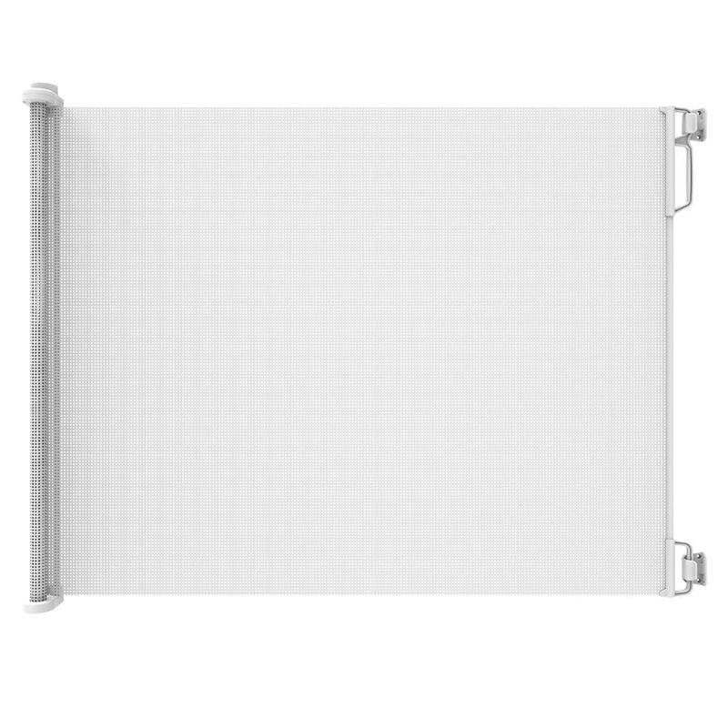 Photo 1 of Perma Child Safety 41 in. H Extra Tall and Extra-Wide Outdoor Retractable Gate in White
