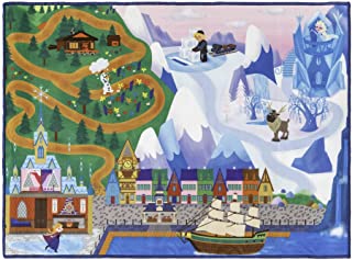 Photo 1 of Gertmenian Disney Frozen Game Rug Kids Toys Throw Area Carpet Play Mat, 40x54, Navy Blue 4X Figure Elsa Anna Olaf Sven
