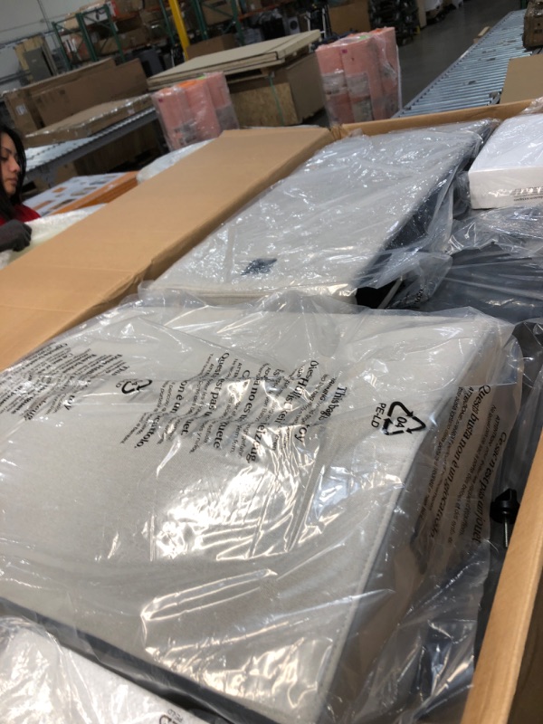 Photo 2 of NOT COMPLETE -- ZINUS Thompson Reversible Sectional Chaise / L-Shaped Sofa / Tufted Cushions / Green Tea Infused Foam Cushions / Tool-Free, Easy Assembly, Light Grey
